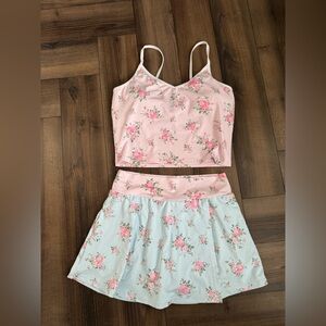 Altar'd State Pink and Blue Floral Pajama Set